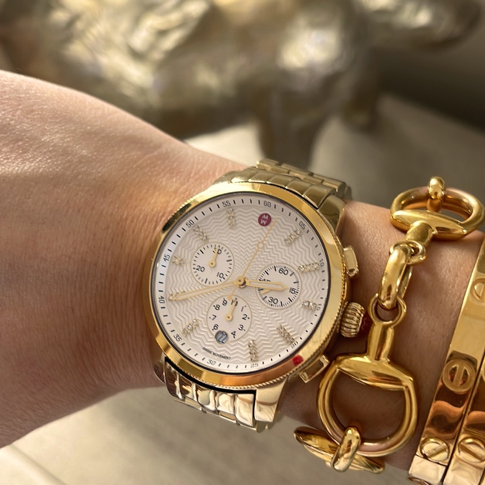 Michele Uptown Gold and Diamond watch 39mm/18mm